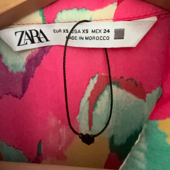 Zara Pink Floral Satin Mini Dress XS - Picture 5 of 6